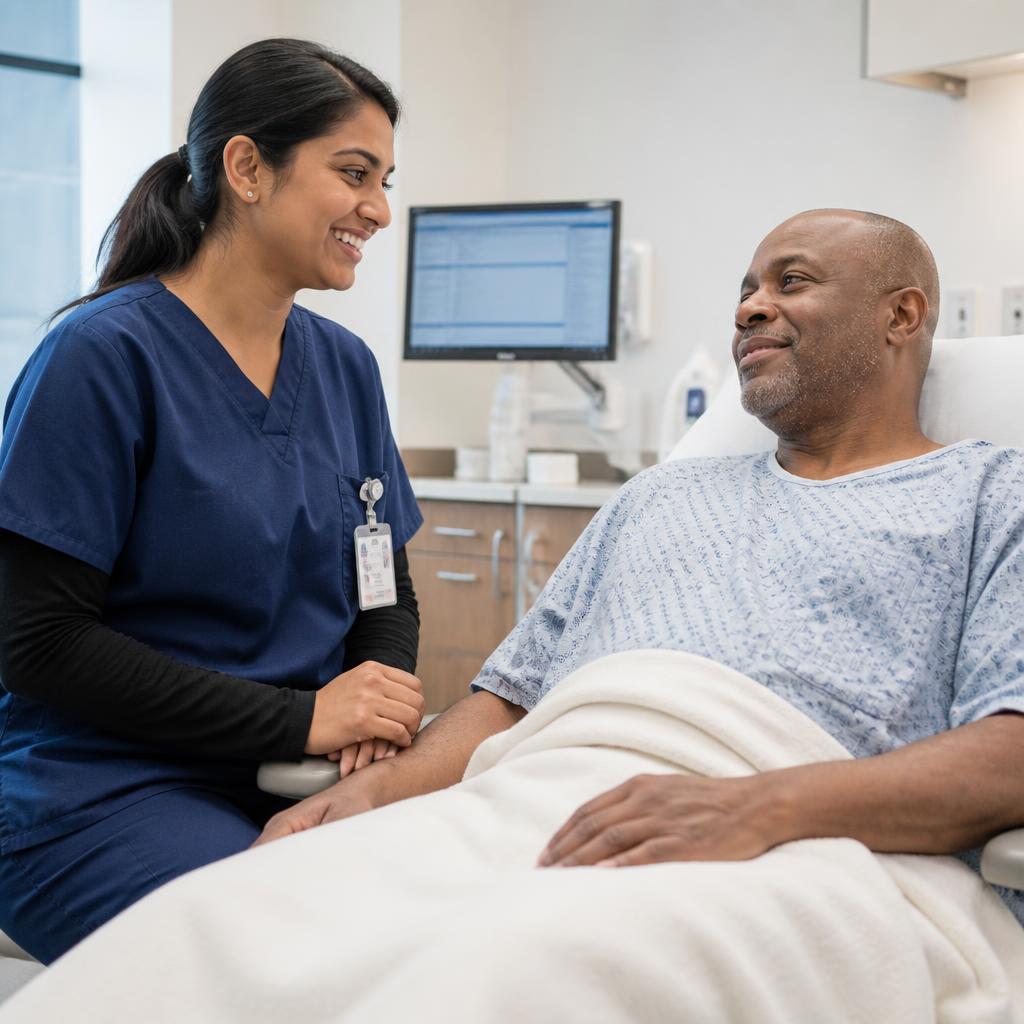 Patient receiving compassionate care
